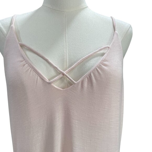 Blush Pink Maxi Slip Dress Lanston Strappy Soft Girl Romantic Cottagecore - Picture 8 of 10